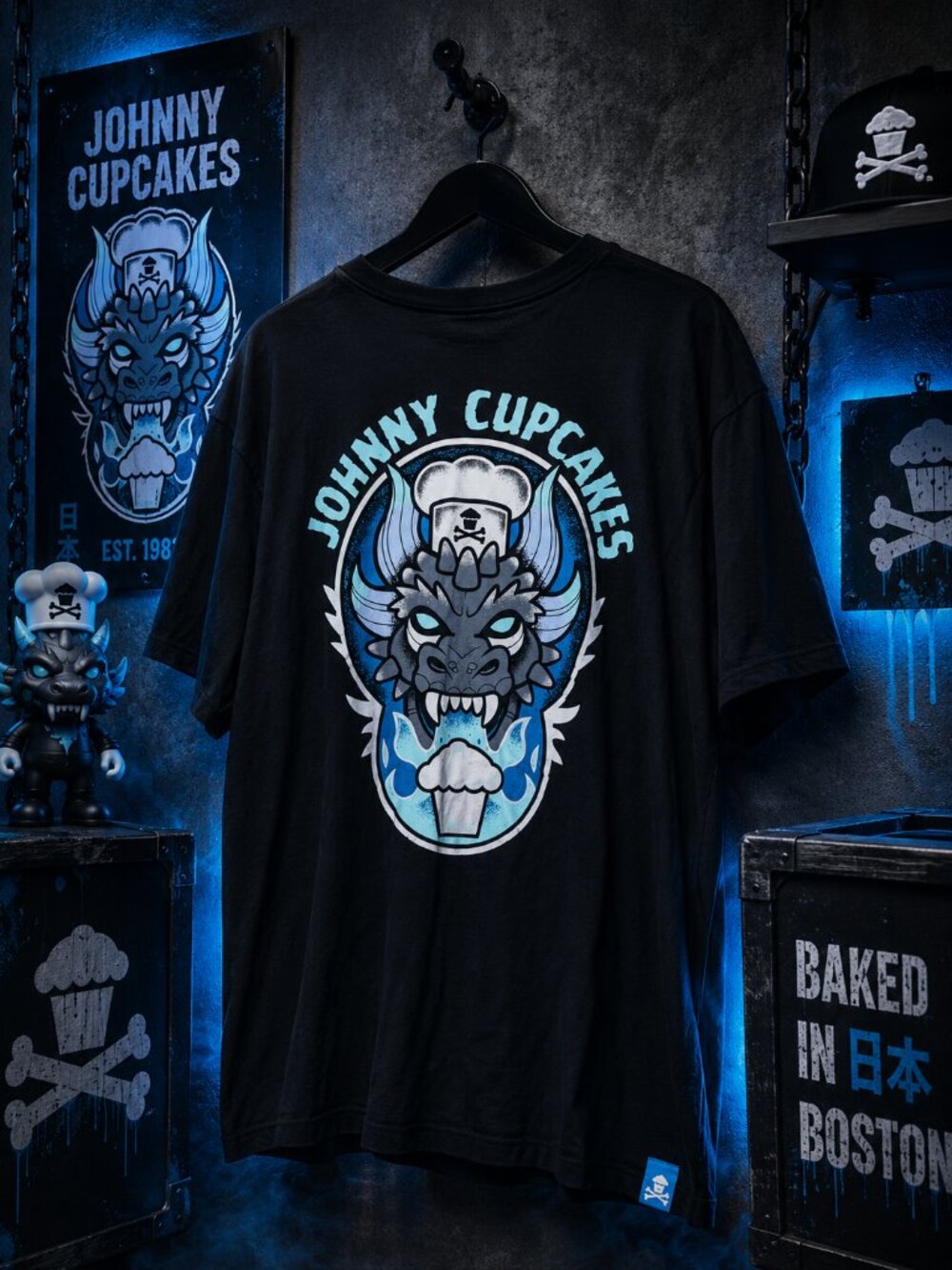 Rare Johnny Cupcakes Dragon Chef Graphic T-Shirt